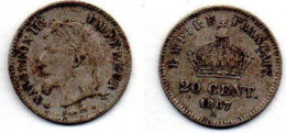 MA 22801 / 20 Centimes 1867 A Napoléon III TB+ - 20 Centimes