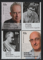 Australia 2010 MNH Sc 3203a 55c Peter Carey, David Malouf Block - Mint Stamps