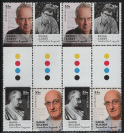 Australia 2010 MNH Sc 3203a 55c Peter Carey, David Malouf Gutter - Mint Stamps