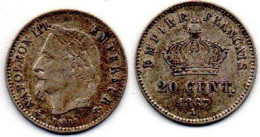 MA 22803 / 20 Centimes 1867 A Napoléon III TTB - 20 Centimes