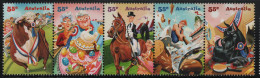 Australia 2010 MNH Sc 3236b 55c Bull, Cake, Horse, Wood Cutting, Dog Strip - Mint Stamps