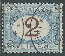 1870-74 REGNO SEGNATASSE USATO 2 LIRE - P11 - Strafport