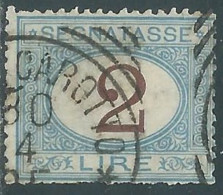1870-74 REGNO SEGNATASSE USATO 2 LIRE - P12 - Postage Due
