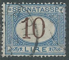 1870-74 REGNO SEGNATASSE USATO 10 LIRE - P11 - Postage Due