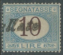 1870-74 REGNO SEGNATASSE USATO 10 LIRE - P13 - Strafport