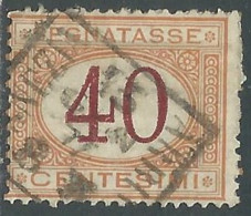 1870-74 REGNO SEGNATASSE USATO 40 CENT - P11 - Taxe