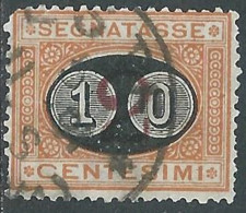 1890-91 REGNO SEGNATASSE USATO SOPRASTAMPATO 10 SU 2 CENT - P13-5 - Taxe