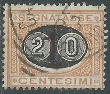 1890-91 REGNO SEGNATASSE USATO SOPRASTAMPATO 20 SU 1 CENT - P13 - Segnatasse