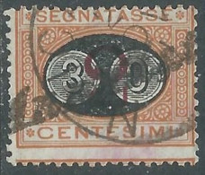 1890-91 REGNO SEGNATASSE USATO SOPRASTAMPATO 30 SU 2 CENT - P13-5 - Impuestos