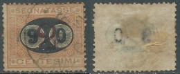 1890-91 REGNO SEGNATASSE USATO SOPRASTAMPATO 30 SU 2 CENT DECALCO - P13 - Postage Due