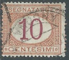 1890-94 REGNO SEGNATASSE USATO 10 CENT - P13-4 - Strafport