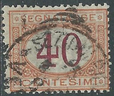 1890-94 REGNO SEGNATASSE USATO 40 CENT - P13-4 - Segnatasse