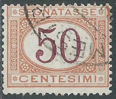 1890-94 REGNO SEGNATASSE USATO 50 CENT - P13-5 - Taxe