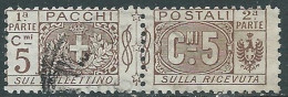 1914-22 REGNO PACCHI POSTALI USATO 5 CENT - P31-9 - Postal Parcels