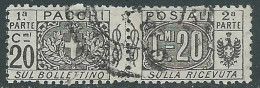 1914-22 REGNO PACCHI POSTALI USATO 20 CENT - P31-9 - Pacchi Postali