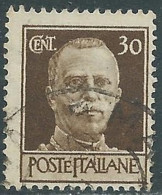 1944 LUOGOTENENZA USATO EFFIGIE 30 CENT FILIGRANA CORONA - P12-2 - Afgestempeld