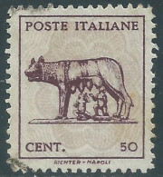 1944 LUOGOTENENZA USATO LUPA 5 CENT SENZA FILIGRANA - P1-7 - Oblitérés