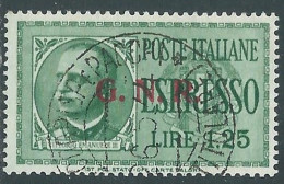 1944 RSI ESPRESSO USATO GNR 1,25 LIRE BRESCIA II TIPO  - P1-5 - Poste Exprèsse