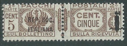 1944 RSI PACCHI POSTALI 5 CENT MNH ** - P29-4 - Paketmarken