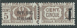 1944 RSI PACCHI POSTALI 5 CENT MNH ** - P31-7 - Pacchi Postali