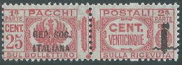 1944 RSI PACCHI POSTALI 25 CENT MNH ** - P31-9 - Paquetes Postales