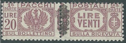 1945 LUOGOTENENZA PACCHI POSTALI 20 LIRE MNH ** - P31-7 - Paquetes Postales