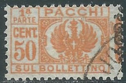 1945 LUOGOTENENZA PACCHI POSTALI USATO 50 CENT SEZIONE - P31 - Paketmarken