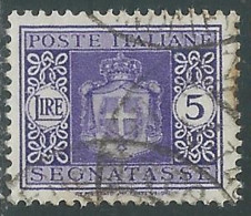 1945 LUOGOTENENZA SEGNATASSE USATO 5 LIRE - P13-7 - Portomarken