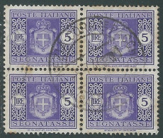 1945 LUOGOTENENZA SEGNATASSE USATO 5 LIRE QUARTINA - P29-8 - Segnatasse