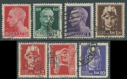 1945 LUOGOTENENZA USATO EFFIGIE 7 VALORI FILIGRANA RUOTA - P12-9 - Gebraucht