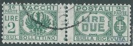 1946 LUOGOTENENZA PACCHI POSTALI USATO 2 LIRE - P31-8 - Colis-postaux