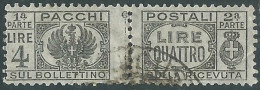 1946 LUOGOTENENZA PACCHI POSTALI USATO 4 LIRE - P31-9 - Paquetes Postales