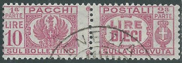1946 LUOGOTENENZA PACCHI POSTALI USATO 10 LIRE - P31-10 - Pacchi Postali