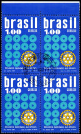 Ref. BR-1276-QC BRAZIL 1973 - EMBLEM AND COGWHEELS,MI# 1360, CANCELED 1ST DAY WITH GUM NH, ROTARY 4V Sc# 1276 - Oblitérés