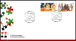 Ref. BR-3199-200-F BRAZIL 2011 - WITH BELGIUM, FOLKLORE,EUROPALIA, CARNIVAL, DANCE, FDC, JOINT ISSUE 2V Sc# 3199-3200 - Carnevale