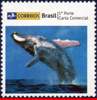 Ref. BR-3258-15 BRAZIL 2013 - WHALE, MARINE LIFE,PERSONALIZED STAMP, MNH, SEA MAMMALS 1V Sc# 3258 - Personalized Stamps