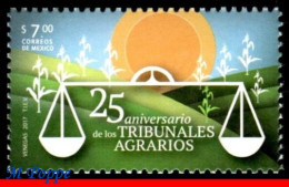 Ref. MX-V2017-17 MEXICO 2017 - AGRICULTURAL TRIBUNALS,25 YEARS, AGRICULTURE, MNH, JUSTICE 1V - Agriculture