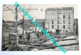 CPA 75 INONDATION PARIS JANVIER 1910 RUE CANTAGRET ANCIENNE CARTE POSTALE ANIMÉE GRANDE CRUE DE LA SEINE (1505.14) - Inondations