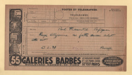 Telegramme Illustre - Galeries Barbes - 1928 - Perpignan - Telegraph And Telephone