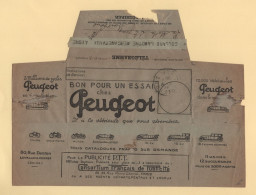 Telegramme Illustre - Peugeot - 1928 - Telephone - Versailles Soissons Aisne - Telegraphie Und Telefon