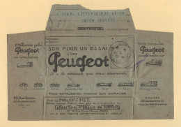 Telegramme Illustre - Peugeot - 1925 - Mascara Algerie - Telegraph And Telephone