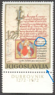 JUGOSLAVIA  - YUGOSLAVIA - ERROR  DUBROVNIK INCLINED INSCRIPTION OF THE COUNTRY + LETTERS MISSING -  **MNH - 1972 - Sin Dentar, Pruebas De Impresión Y Variedades