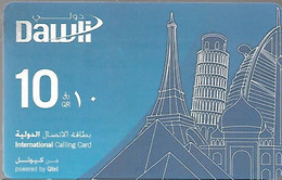 -CARTE-PREPAYEE-QUATAR-10QR-DAWLI BLEU-TBE-RARE - Qatar