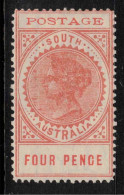 SOUTH AUSTRALIA 1902 4d Red Orange P11.5-12.5 SG 269 HM #CBU25 - Ungebraucht