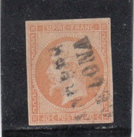France - Année 1853-1860 - N°YT 16 - 40c Orange - Oblitération Linéaire "Estrangero Barcelona" - 1853-1860 Napoleone III