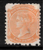 SOUTH AUSTRALIA 1876 2d Orange-Red P10 SG 182b HM #CBU10 - Ongebruikt