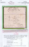 Ireland Cork Maritime 1817 Letter Richmond USA To London With COVE/SHIP-LETTER In Orange, "via Cork" - Prefilatelia