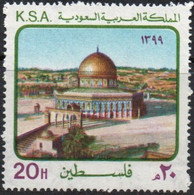 Saudi Arabia 1979 Rock Mosque Jerusalem 1 Value MNH SA-79-04A - Moskeeën En Synagogen