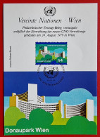 UNITED NATIONS 1979 UNO WIEN VIENNA DONAUPARK ERÖFFNUNG OPENING MAXIMUM CARD - Storia Postale