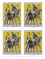 2307r: Österreich 1963, Postkonferenz, Pferdemotiv ** Viererblock - Chevaux